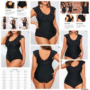 Daci XXL plus size black one piece swimsuit NWT